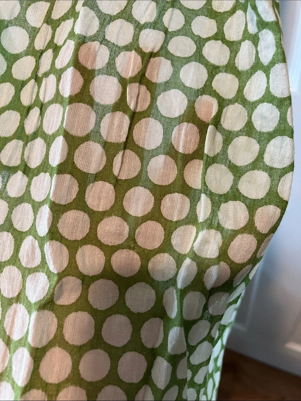 Lightweight Green Polka Dot Scarf halo & swan 100% cotton